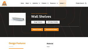 Wall Shelves - AERO Manufacturing - metal wall shelf factory
