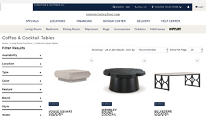 Coffee & Cocktail Tables | American Factory Direct - metal coffee table factory