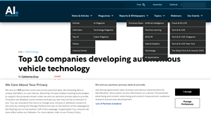 Top 10 companies developing autonomous vehicle technology - autonomous vehicle manufacturer