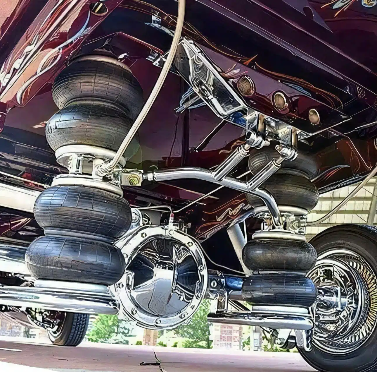 A relevant stock photo of air suspension custom in a typical setting.