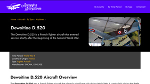 Dewoitine D.520 - WW2 French Aircraft & Warplanes - french aircraft manufacturer