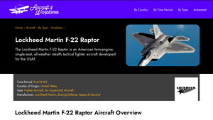 Lockheed Martin F-22 Raptor- American Aircraft and Fighters - f22 manufacturer