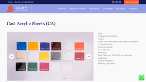 Cast Acrylic Sheets Manufacturer & Supplier in India - Akmy Polyplast - acrylic sheet manufacturer