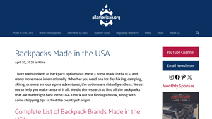 25+ Backpacks Made in the USA - AllAmerican.org - backpack manufacturer