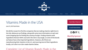 Vitamins Made in the USA Research - AllAmerican.org - supplement manufacturer usa