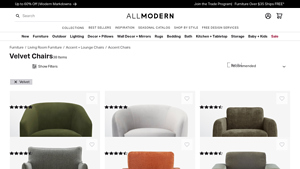 Modern Velvet Chairs | AllModern - velvet chair company