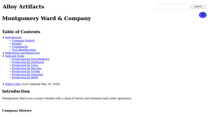 Montgomery Ward & Company - Alloy Artifacts - montgomery ward manufacturer