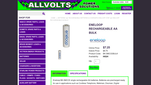 Eneloop AA Rechargeable Battery - Allvolts Power Solutions - eneloop batteries bulk