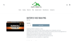 battery,9 volt bulk pkg - Alpine Supply, Inc. - 9v bulk