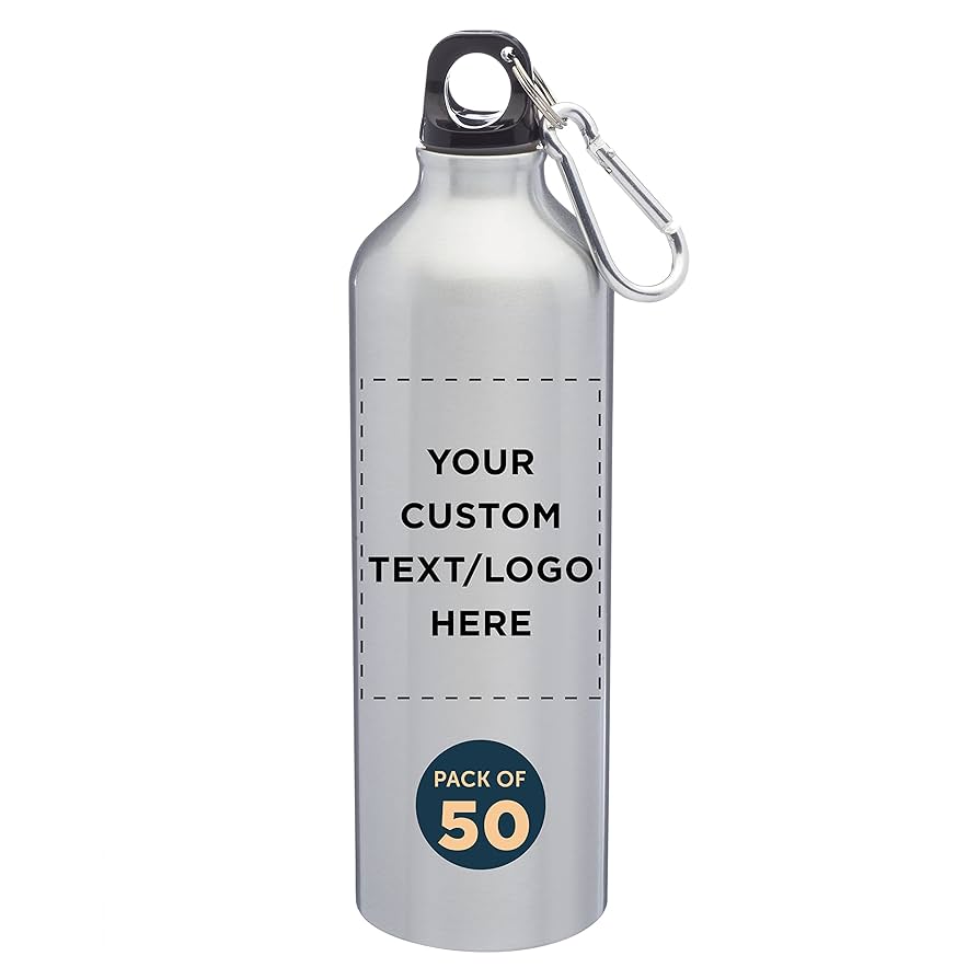 A relevant stock photo of aluminum water bottle custom in a typical setting.