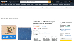 Dr. Squatch All Natural Bar Soap for Men with Zero Grit, Fresh Falls - dr. squatch manufacturer