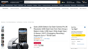 Qubo (2025 Edition) Car Dash Camera Pro 2K Resolution QHD ... - qubo dash cam company