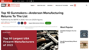 Top 10 Gunmakers—Anderson Manufacturing Returns To The List - weapons manufacturer