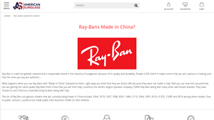 Ray-Bans Made in China? - American Sunglass - ray ban manufacturer china