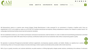 Collagen Powder Manufacturers in India - AM Nutraceuticals - collagen manufacturer