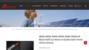 480W 485W 490W 495W 500W 505W All Black Half Cut Mono A ... - 500w solar panel factory