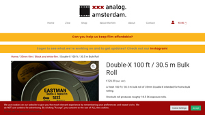 Double-X 100 ft / 30.5 m Bulk Roll - Analog Amsterdam - film bulk