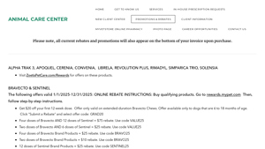 Promotions & Rebates - Animal Care Center - apoquel manufacturer