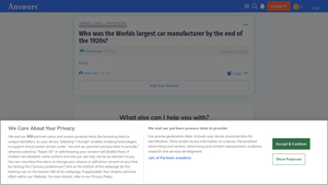 Who was the Worlds largest car manufacturer by the end of the 1920s ... - by the 1920s the world's largest automobile manufacturer was