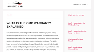 What Is The Gmc Warranty Explained [2025] - anusedcar.com - gmc manufacturer warranty