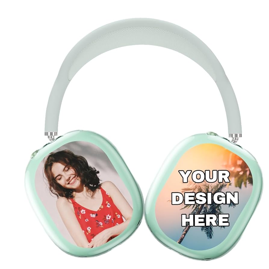A relevant stock photo of apple headphones custom in a typical setting.