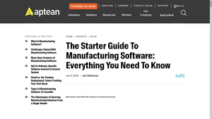 The Starter Guide To Manufacturing Software - Aptean.com - software manufacturer