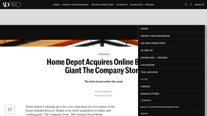 Home Depot Acquires Online Bedding Giant The Company Store - home depot furniture company