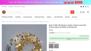 Bulk 6.56ft 2M Modern Golden Yellow Leaf LED String Lights No ... - led string lights bulk