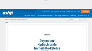 Oxycodone Hydrochloride Immediate-Release Tablets - oxycodone manufacturer