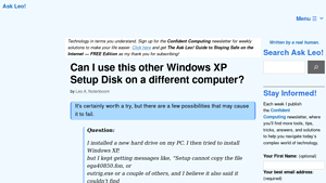 Can I use this other Windows XP Setup Disk on a different computer? - can you disk be from different manufacturer
