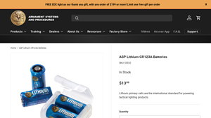 ASP Lithium CR123A Batteries - cr123a lithium batteries bulk