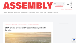 BMW Breaks Ground on EV Battery Factory in South Carolina - bmw battery factory