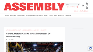 General Motors Plans to Invest in Domestic EV Manufacturing - gm ev factory