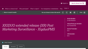 XIGDUO extended release (XR) Post Marketing Surveillance - xigduo manufacturer website