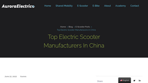 Top Electric Scooter Manufacturers In China | AuroraElectrico - electric scooter manufacturer