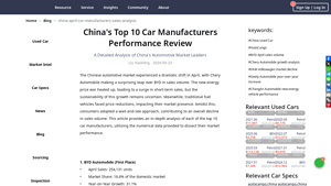 China's Top 10 Car Manufacturers Performance Review - car manufacturer in china