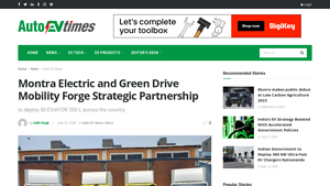 Montra Electric and Green Drive Mobility Forge Strategic Partnership - montra electric auto company