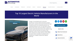 Top 10 Largest Electric Vehicle Manufacturers in 2025 - car manufacturer list