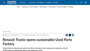 Renault Trucks opens sustainable Used Parts Factory | Feature - used parts factory
