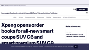 Xpeng opens order books for all-new smart coupe SUV G6 and ... - xpeng car company