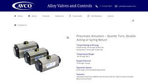 Pneumatic Actuators - Quarter Turn, Double Acting or Spring Return - pneumatic actuator factory