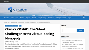 China's COMAC: The Silent Challenger to the Airbus-Boeing Monopoly - chinese airplane manufacturer