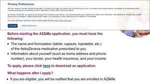 AstraZeneca New Patient Application| AZ&ME - xigduo manufacturer website