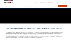 Dexcom to Expand Manufacturing Operations to Greater Phoenix, Arizona - dexcom manufacturer