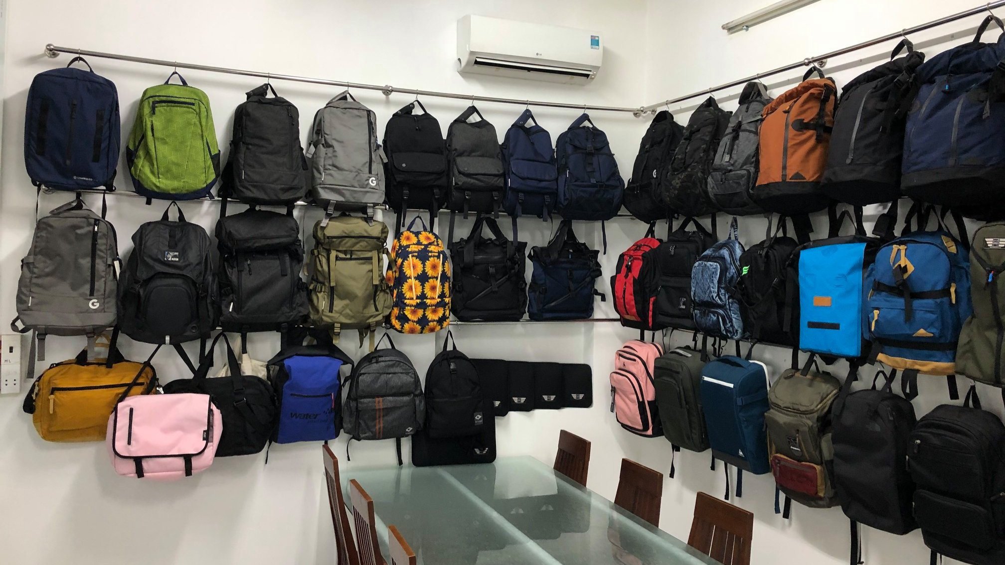 A relevant stock photo of backpack manufacturer in a typical setting.