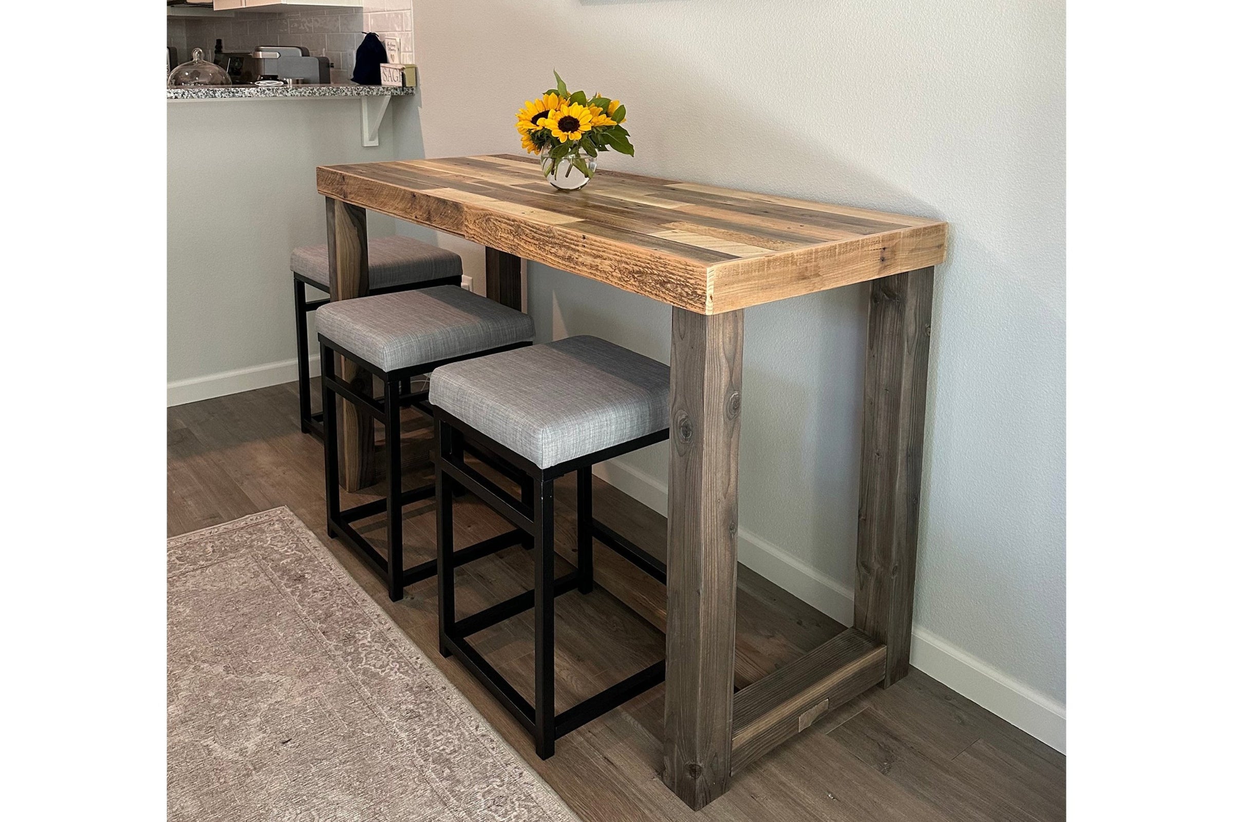 A relevant stock photo of bar table custom in a typical setting.