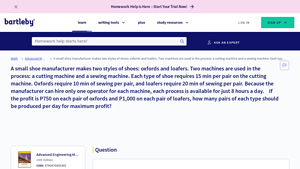 Answered: A small shoe manufacturer makes two styles of ... - bartleby - min per manufacturer