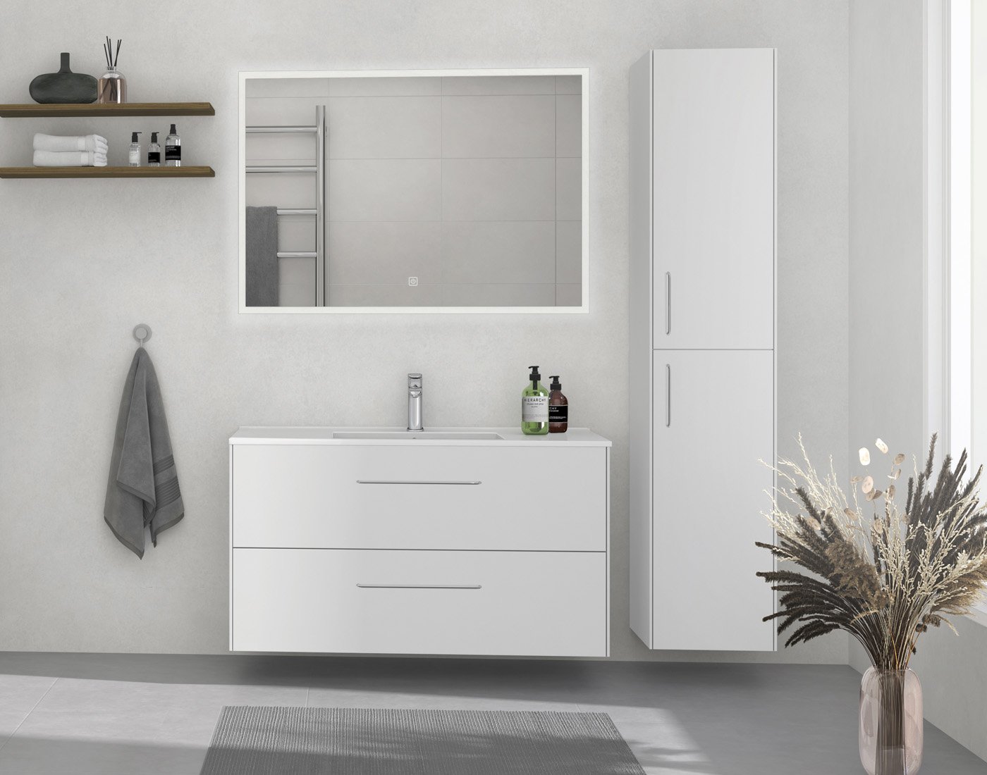 A relevant stock photo of bathroom furniture supplier in a typical setting.