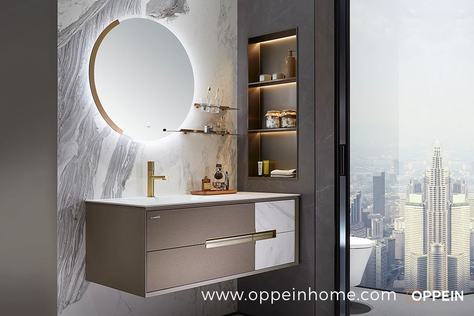 A relevant stock photo of bathroom furniture supplier in a typical setting.