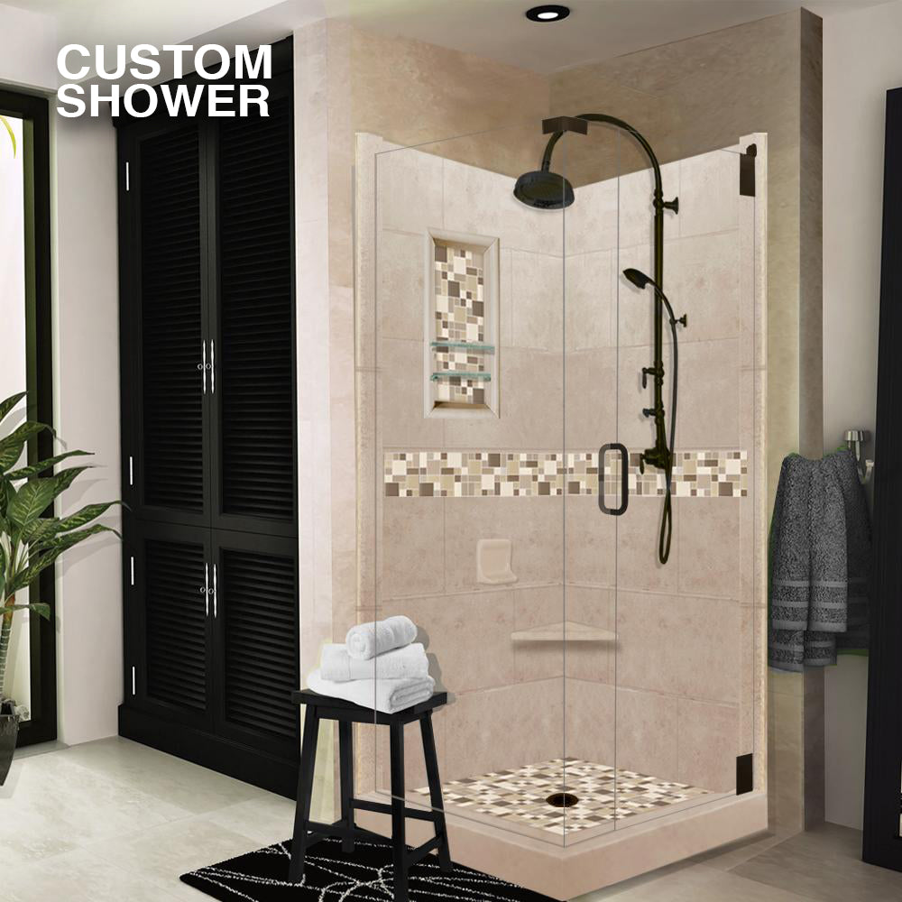 A relevant stock photo of bathroom shower custom in a typical setting.